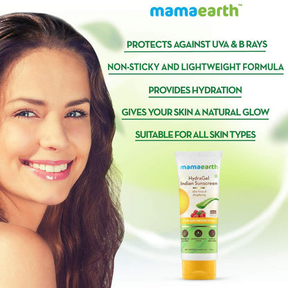 Mamaearth HydraGel Indian Sunscreen For Sun Protection - 50 gm