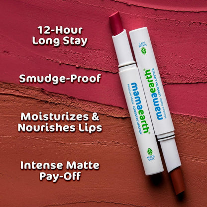 Mamaearth Moisture Matte Long Stay Lipstick-Bubblegum Nude - 2 gm