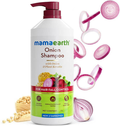 Mamaearth Onion Shampoo with Onion & Plant Keratin For Hair Fall Control - 100 ml