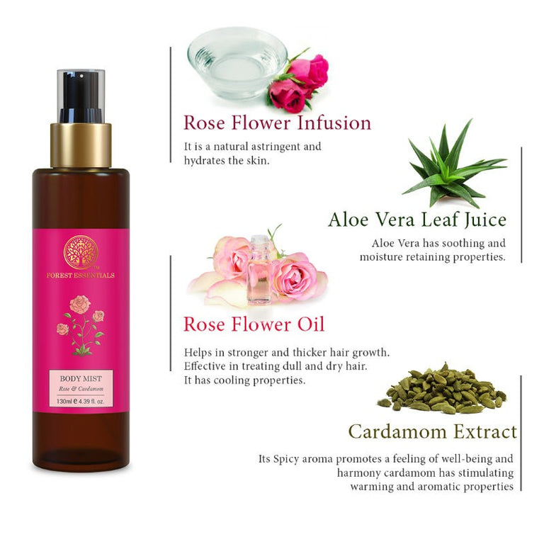 Forest Essentials Body Mist Rose & Cardamom - 50 ml