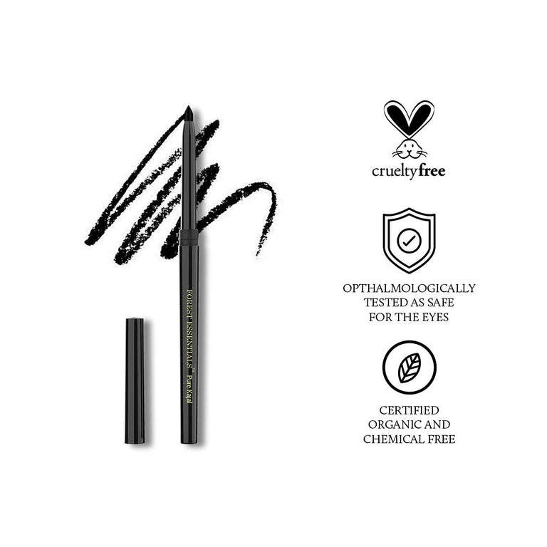 Forest Essentials Charcoal Black Gulaab Khaas Kajal - 0.3 gm