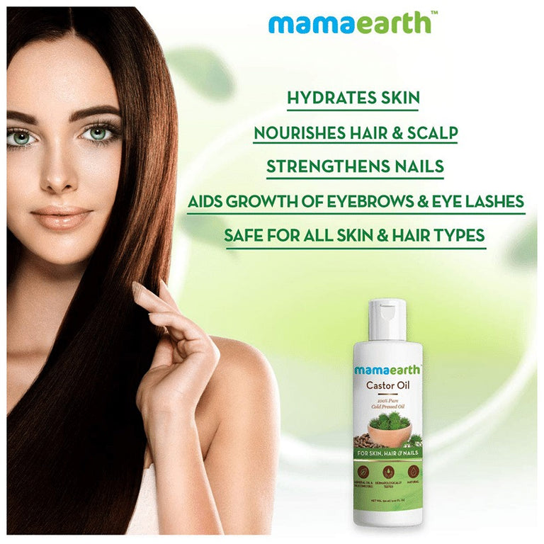Mamaearth Castor Oil For Skin , Hair and Nails - 150 ml