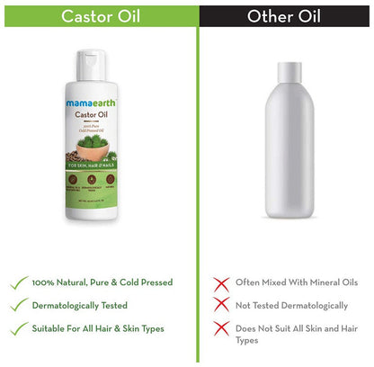 Mamaearth Castor Oil For Skin , Hair and Nails - 150 ml