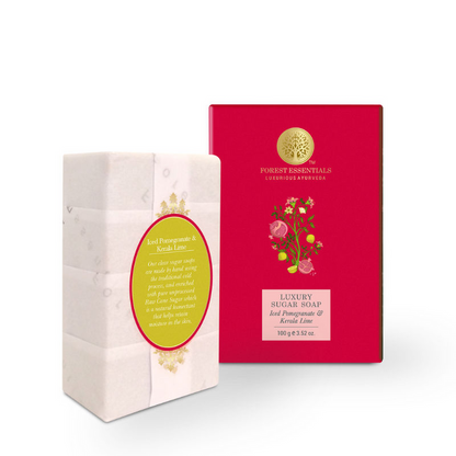 Forest Essentials Luxury Sugar Soap Iced Pomegranate & Kerala Lime - 100 gm