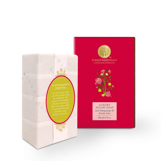 Forest Essentials Luxury Sugar Soap Iced Pomegranate & Kerala Lime - 100 gm