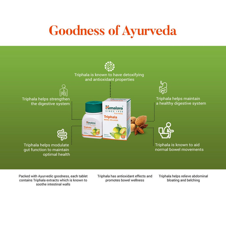 Himalaya Wellness Pure Herbs Triphala Bowel Wellness - 60 tabs - Pack of 1