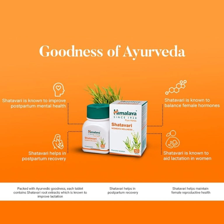 Himalaya Herbals - Shatavari Women's Wellness - Pack of 1 - 60 tabs