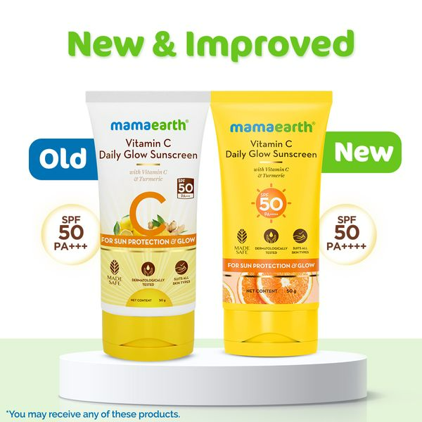 Mamaearth Vitamin C Daily Glow Sunscreen SPF 50 PA+++ for Sun Protection & Glow - 50 gm