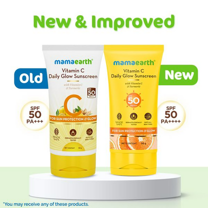Mamaearth Vitamin C Daily Glow Sunscreen SPF 50 PA+++ for Sun Protection & Glow - 50 gm