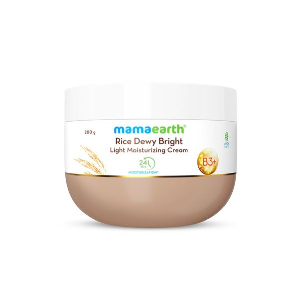 Mamaearth Rice Dewy Bright Light Moisturizing Cream with Rice Water & Niacinamide For Glass-Skin - 50 gm