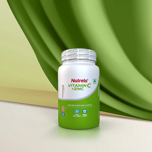 Patanjali Nutrela Natural Vitamin C Plus Zinc Tablets - 60 tabs