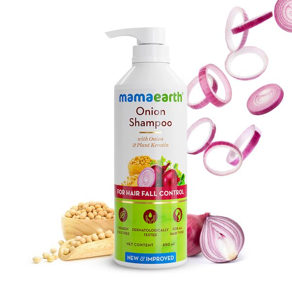 Mamaearth Onion Shampoo For Hair Fall Care - 180 ml - Pack of 1
