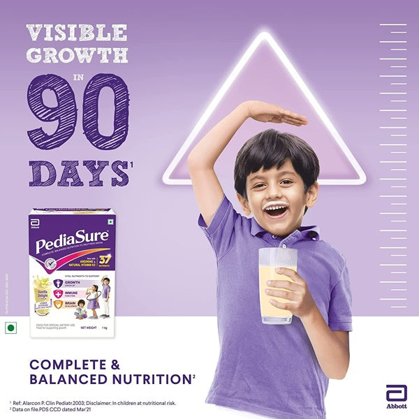 PediaSure Health and Nutrition Drink Powder for Kids Growth (Vanilla) - 375 gm