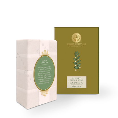 Forest Essentials Luxury Sugar Soap Oudh & Green Tea - 100 gm