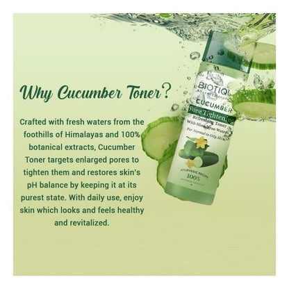 Biotique Bio Cucumber Pore Tightening Freshener With Himalayan Waters - 120 ml