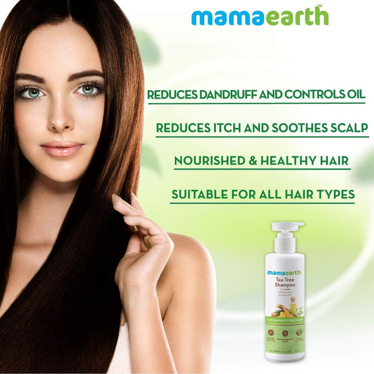 Mamaearth Tea Tree Anti Dandruff Shampoo For Dandruff Free Hair - 250 ml