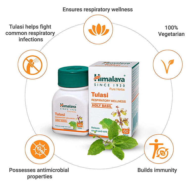 Himalaya Wellness Tulasi Respiratory Wellness - Pack of 1 - 60 tabs