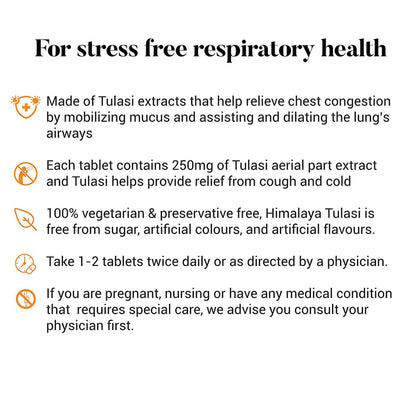 Himalaya Wellness Tulasi Respiratory Wellness - Pack of 1 - 60 tabs