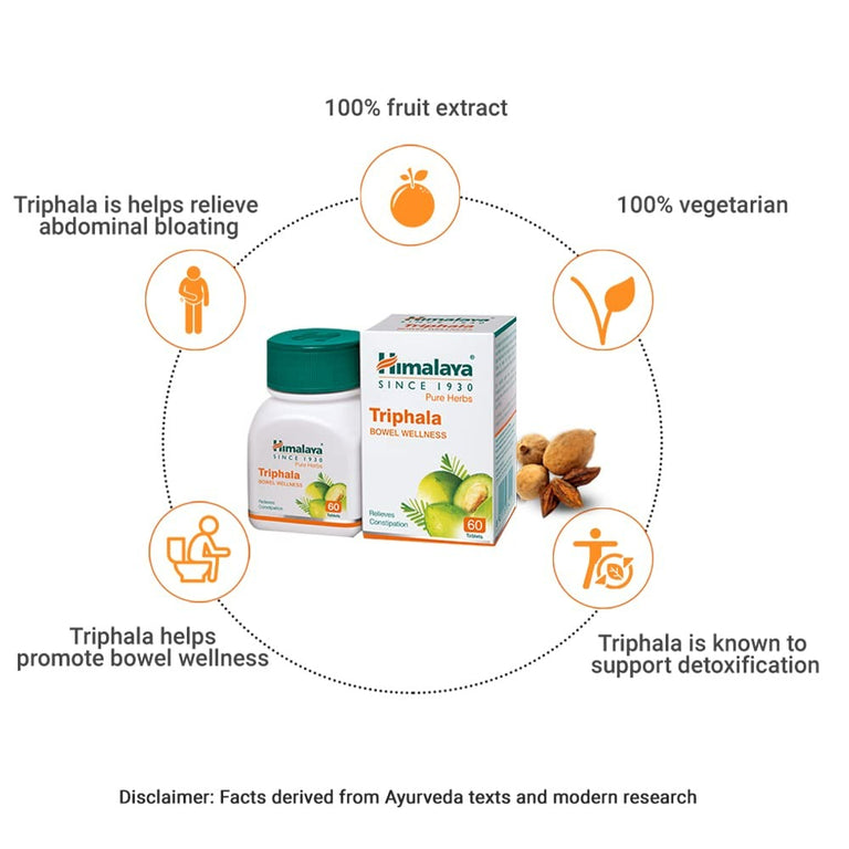 Himalaya Wellness Pure Herbs Triphala Bowel Wellness - 60 tabs - Pack of 1