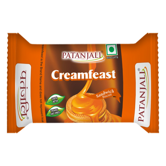 Patanjali Cream Feast Orange Biscuits (Pack of 10)