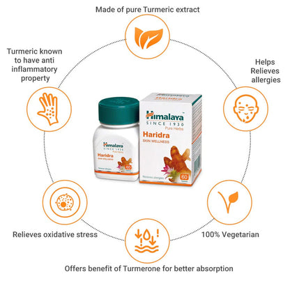 Himalaya Herbals - Haridra Skin Wellness - Pack of 1 - 60 tabs
