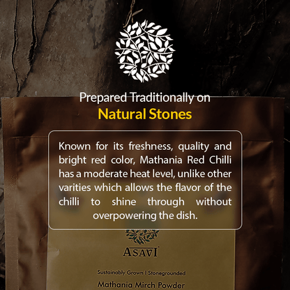Asavi Stone Grounded Mathania Chilli Powder - 150 gm