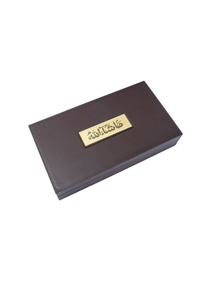 Golden Peacock Brown & Gold-Toned 24 Ct Gold Foil Makka Madina Dua Box