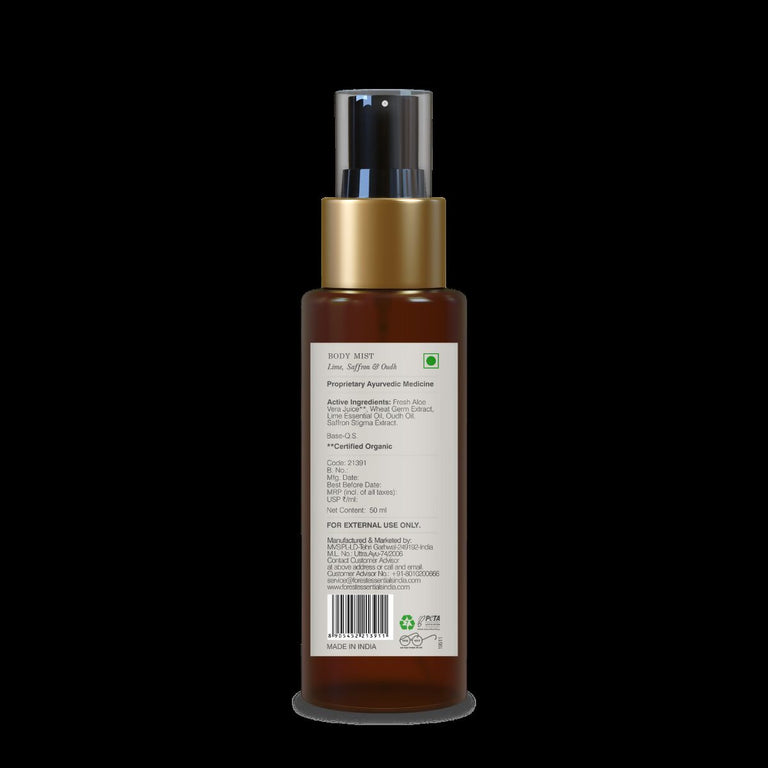 Forest Essentials Scented Body Mist Lime Saffron & Oudh - 50 ml