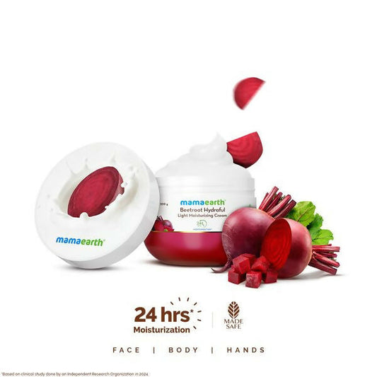 Mamaearth Beetroot Hydraful Light Moisturizing Cream with Beetroot & Hyaluronic Acid For Hydrated Pink Glow - 200 gm