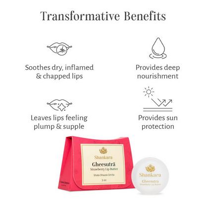Shankara by Sri Sri Tattva Gheesutra Strawberry Lip Butter - 3 ml