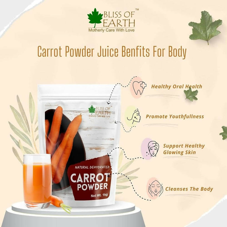 Bliss of Earth Natural Dehydrated Carrot Powder - 100 gm