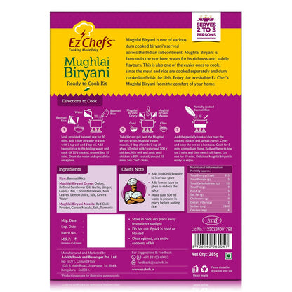 Ez Chef's Mughlai Biryani Kit - Lucknow's Famous Biryani - 305 gm - Pack of 2