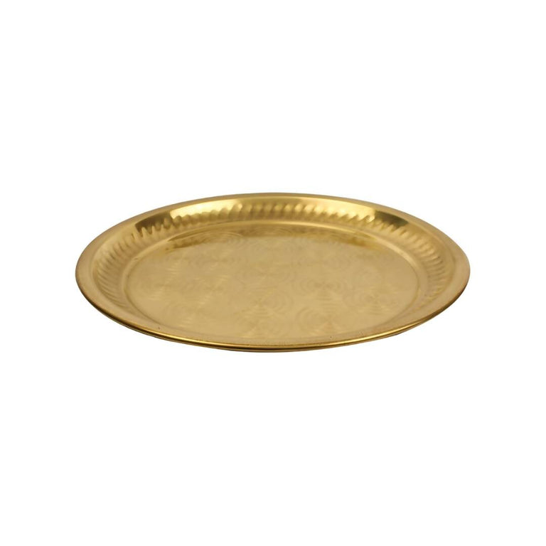 Spillbox Gold-Toned Brass Ring Thali Pooja Essential