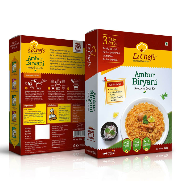 Ez Chef's Ambur Biryani Kit - Ambur's Famous Biryani - 305 gm - Pack of 2