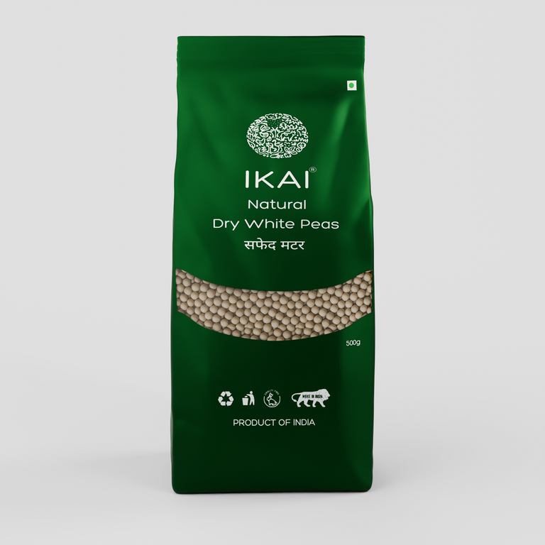 IKAI Natural Dry White Peas - 500 gm