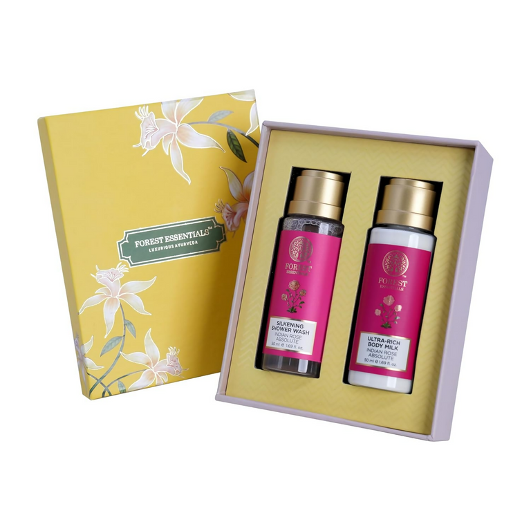 Forest Essentials Indian Rose Body Care Duo Gift Box - combo