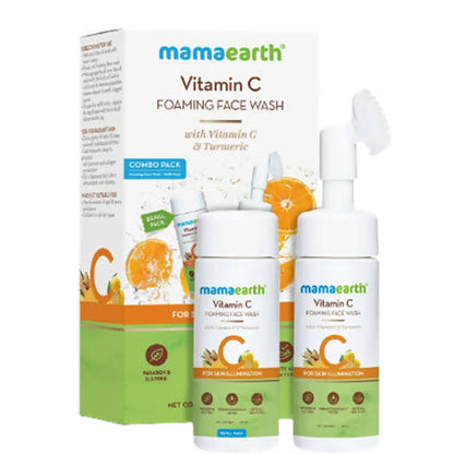 Mamaearth Vitamin C Foaming Face Wash With Brush Combo Pack - Combo