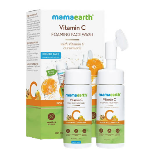 Mamaearth Vitamin C Foaming Face Wash With Brush Combo Pack - Combo