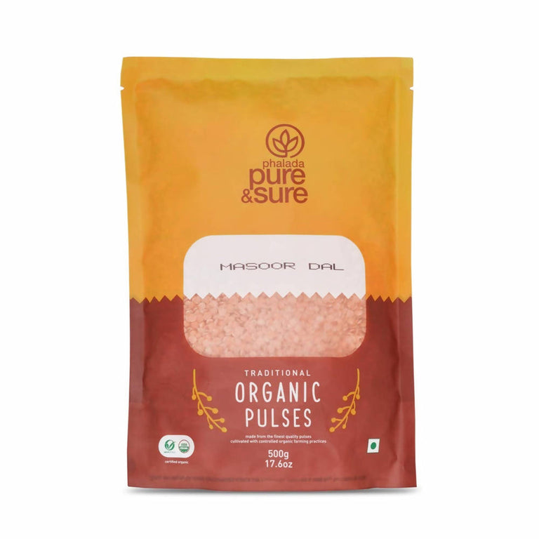 Pure & Sure Masoor Dal Traditional Organic Pulses - 500 gm
