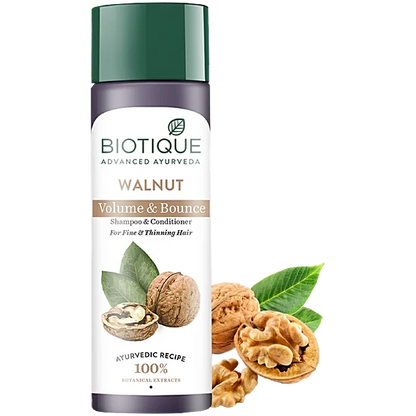 Biotique Advanced Ayurveda Bio Walnut Bark Volumizing Shampoo For Fine & Thinning Hair - 120 ml