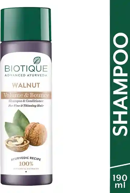 Biotique Advanced Ayurveda Bio Walnut Bark Volumizing Shampoo For Fine & Thinning Hair - 120 ml