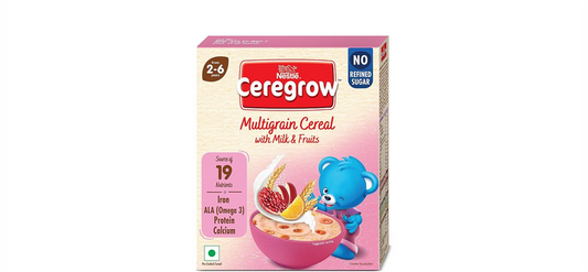 Nestle Ceregrow Kids (2-6 yrs) Cereal-Multigrain, Milk & Fruits, Rich in Iron, Calcium & Protein - 300 gm - Pack of 1