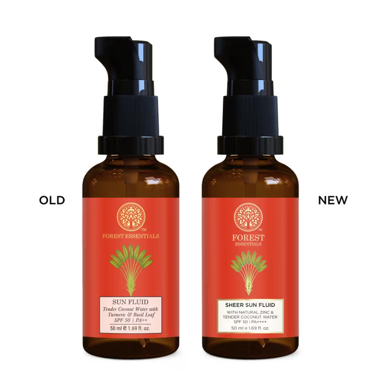 Forest Essentials Sun Fluid Tender Coconut Water with Turmeric & Basil Leaf SPF 50|PA + + - 50 ml
