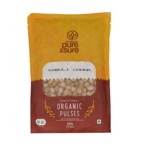 Pure & Sure Kabuli Chana Traditional Organic Pulses - 500 gm