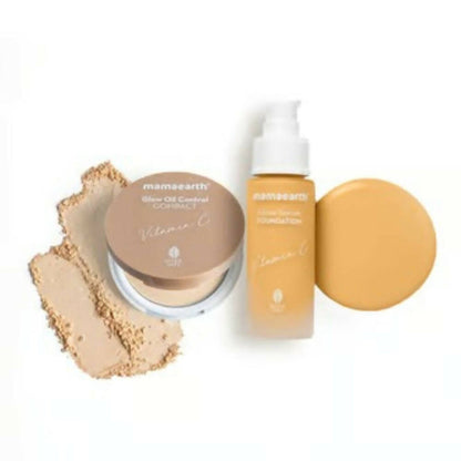 Mamaearth Glow Serum Foundation + Glow Oil Control Compact Combo - Ivory Glow - Combo
