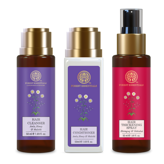 Forest Essentials Hair Thickening Ritual For Fuller Hair - combo