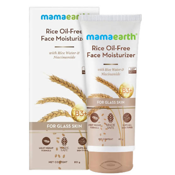 Mamaearth Rice Oil-Free Face Moisturizer With Rice Water & Niacinamide - 80 gm