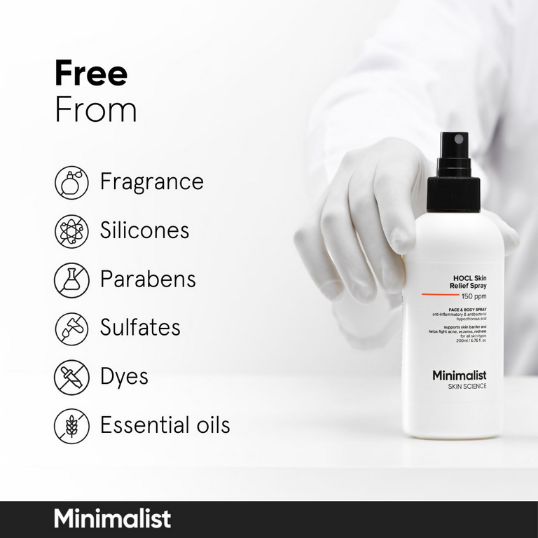 Minimalist HOCL Skin Relief Spray 150 PPM Face & Body Spray - 200 ml