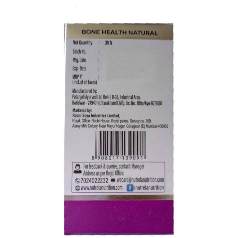 Patanjali Nutrela Bone Health Natural Capsules - 30 caps