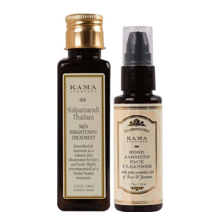Kama Ayurveda Nalpamaradi Thailam & Rose Jasmine Face Cleanser Combo - (100 ml + 50 ml) Combo Pack